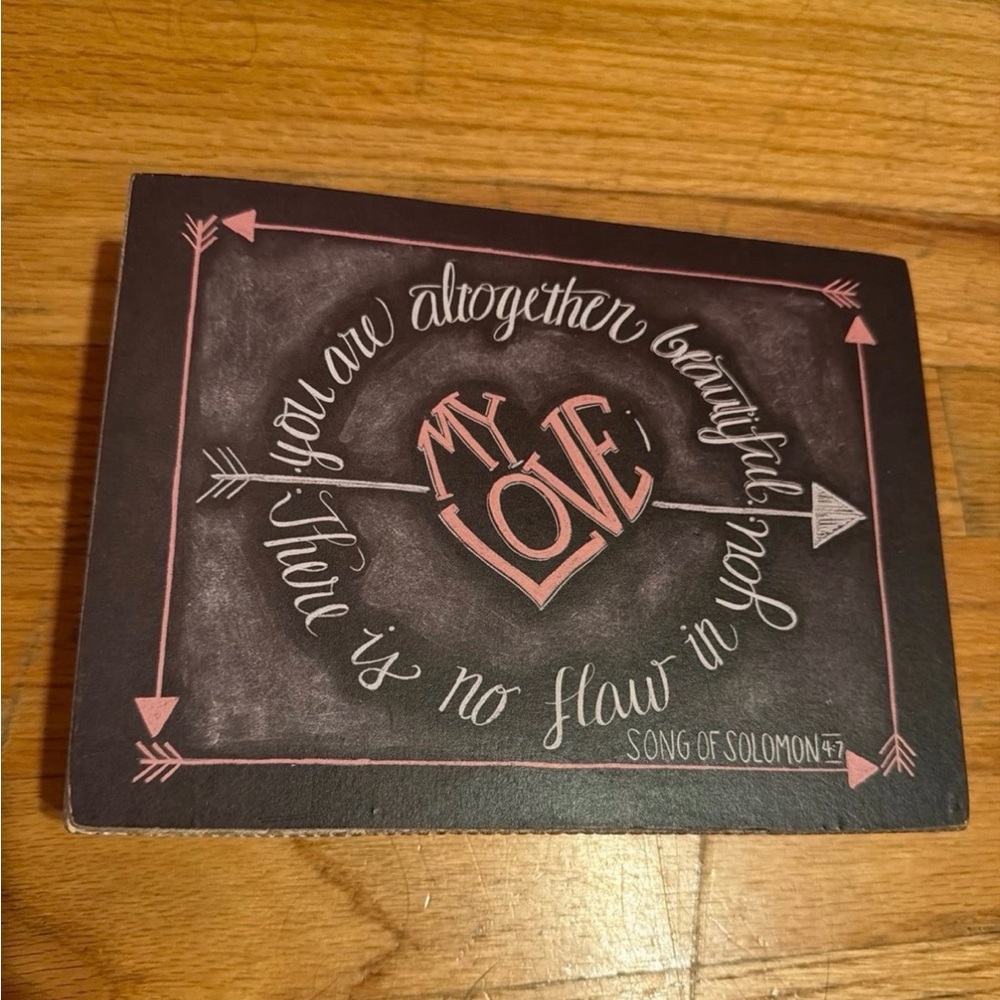 Bible Verse Hand Painted Wooden Block Sign